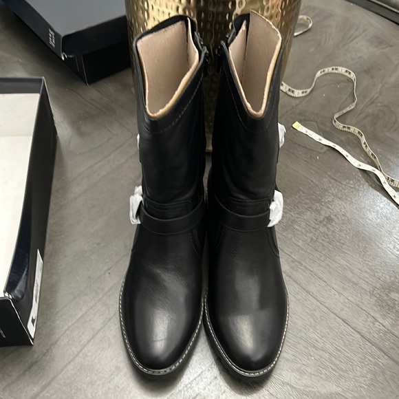 NATURALIZER TALON WOMENS LEATHER MOTORCYCLE MID-CALF BOOTS - Picture 4 of 12